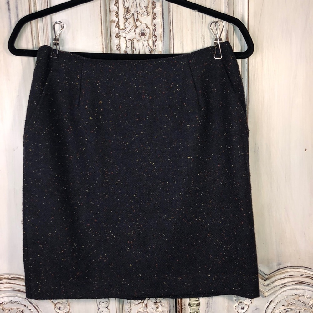 ModCloth Wool Blend Confetti on Black Side Pocket Mini Skirt Size 2